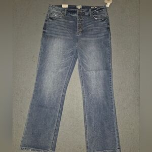 Wonderly Cropped Straight Jeans Women’s 16 NWT Light Distressing Button Fly